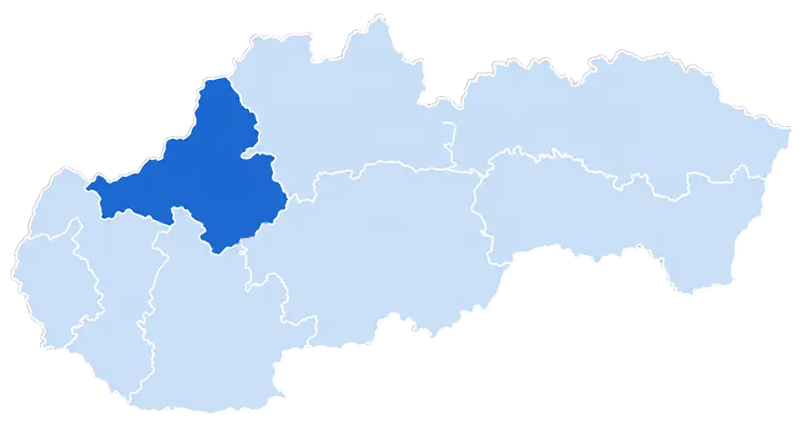 Mapa pôsobnosti J.A.S. upratovacie služby v Trenčianskom kraji